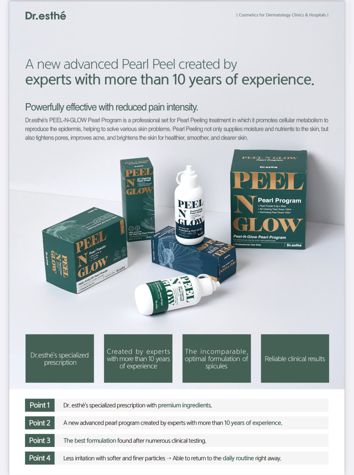 Dr. Esthe PEEL N GLOW Pearl program kit