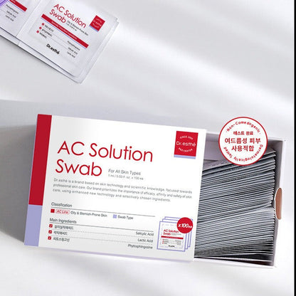 A pack of Dr Esthe AC Solution Swab, displaying the interior packaging
