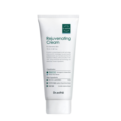Tube of Rejuvenating Cream with product information and branding on the label.