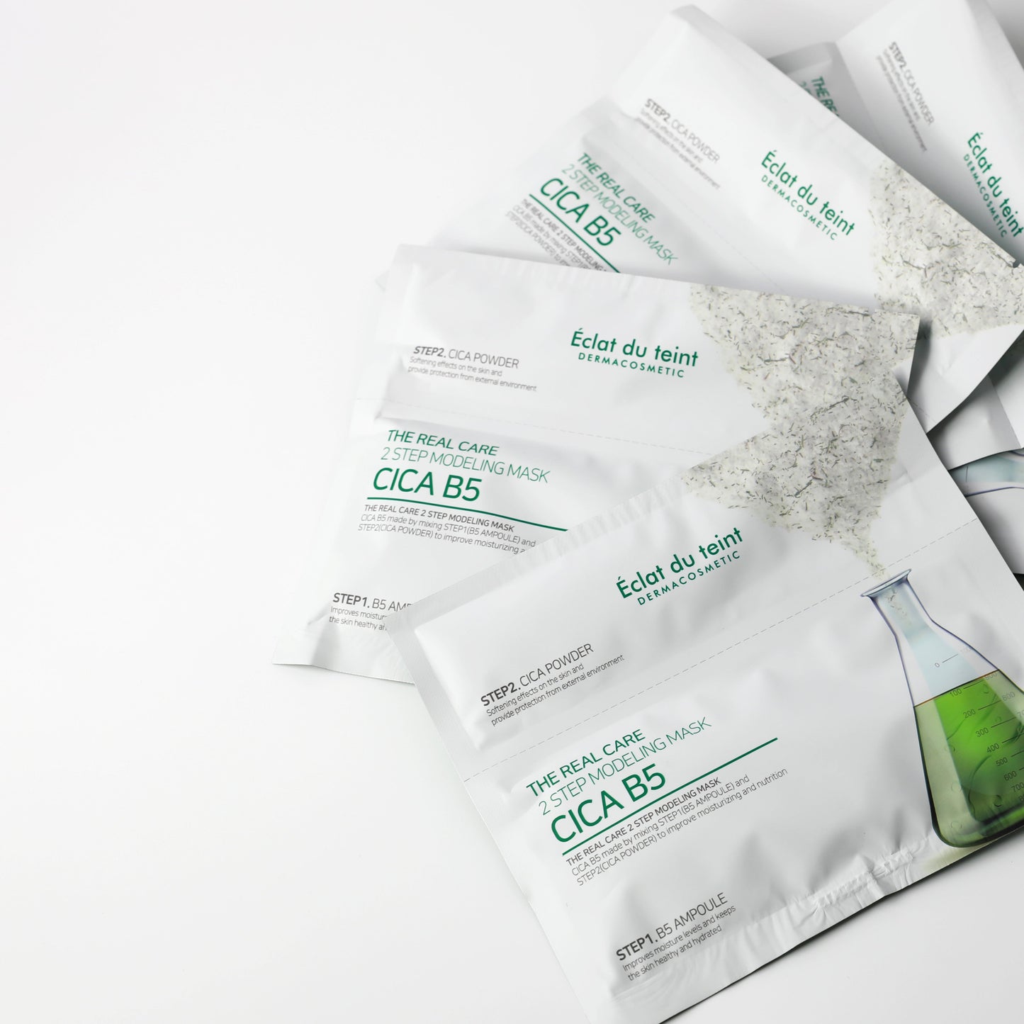 Éclat du teint The Real Care 2 Step CICA B5 Modeling mask 5 pcs (PRO)